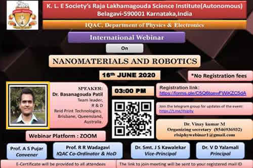 International Webinar on “Nanomaterials and Robotics”